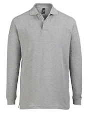 Рубашка поло с длинным рукавом мужская Sol's Star 170, серый меланж фото