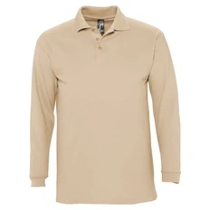 Рубашка поло с длинным рукавом мужская Sol's Winter II 210, бежевая фото