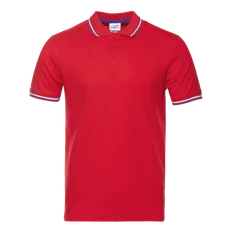 Рубашка поло мужская Stan 04RUS, 185 гр/м2, красная / триколор фото