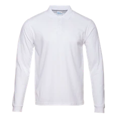 Рубашка поло с длинным рукавом мужская Stan 104S, 185 гр/м2, белая фото