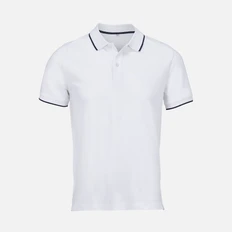 Рубашка поло унисекс Sol's Palermo, белая / темно-синяя фото