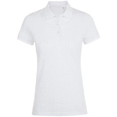 Рубашка поло женская Sol's Brandy Women, белая / темно-синяя фото