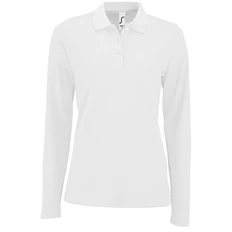Поло с длинным рукавом женское Sol's Perfect LSL Women, белое фото