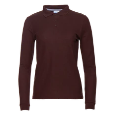 Рубашка поло женская с длинным рукавом Stan 04SW, темно-коричневая фото