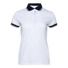 Рубашка поло женская с контрастными деталями Stan 04CW, белая / черная фото