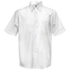 Рубашка мужская Fruit of the Loom Short Sleeve Oxford Shirt, белая фото