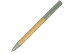 Ручка-держатель для мобильного телефона деревянная Delfina, черные чернила, бежевая / зеленая фото