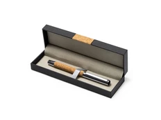 Ручка-роллер из натуральной пробки и металла Suver, серебристая / бежевая фото