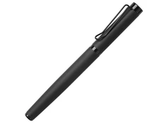 Ручка-роллер металлическая Lettertone Black Lama, soft-touch, черная фото