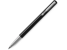 Ручка роллер пластиковая Parker Vector Standard Black CT, чёрная / серебряная фото