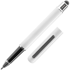 Ручка-роллер Scribo со стилусом, матовая, белая фото