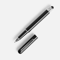 Ручка-роллер Scribo со стилусом, матовая, черная фото