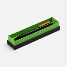 Ручка шариковая Inkolor в футляре, черная / оранжевая фото