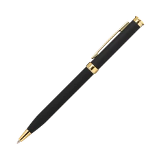 Ручка шариковая металлическая Benua, черная / золотая фото