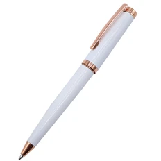 Ручка шариковая металлическая Betty, белая / золотая фото