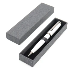 Ручка шариковая металлическая Betty в коробке Craddle, белая / серая фото