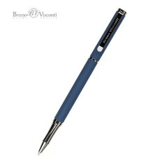 Ручка шариковая металлическая Bruno Visconti Venezia Pragmatico, soft touch, 1,0 мм, темно-синяя / серебристая фото
