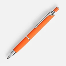 Ручка шариковая металлическая Chromos Soft Touch, оранжевая фото