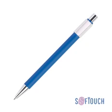 Ручка шариковая металлическая CPen Spin, soft touch, темно-синяя / серебристая фото