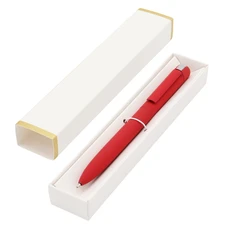 Ручка шариковая металлическая Espada в коробке Craddle, красная / белая фото