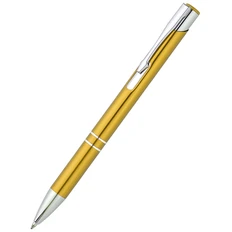Ручка шариковая металлическая Holly, желтая фото