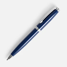 Ручка шариковая металлическая Letra Chrome, глянцевая, темно-синяя фото