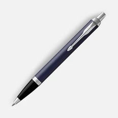 Ручка шариковая металлическая Parker IM Core Matte Blue CT, темно-синяя / черная фото