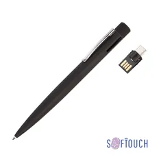 Ручка шариковая металлическая с флеш-картой на 32 Гб Secret, soft-touch, черная фото