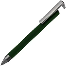 Ручка шариковая металлическая с подставкой для телефона Standic, зеленая фото
