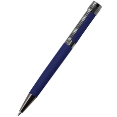 Ручка шариковая металлическая Senator, soft touch, темно-синяя фото