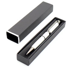 Ручка шариковая металлическая Senator в коробке Cradle, черная / белая фото