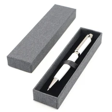 Ручка шариковая металлическая Senator в коробке Cradle, серая / белая фото