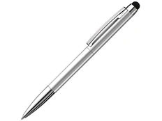 Ручка шариковая металлическая Slide Touch со стилусом, серебристая фото