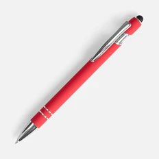 Ручка шариковая металлическая со стилусом Open Pointer Soft Touch, красная фото