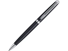 Ручка шариковая металлическая Waterman Hemisphere Matt Black CT M, чёрная / серебряная фото
