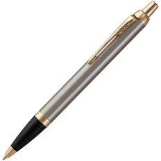 Ручка шариковая Parker IM Core K321 Brushed Metal, серебряная с золотым фото