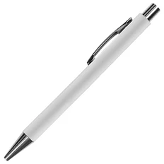 Ручка шариковая пластиковая Flamingo, soft touch, белая фото