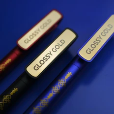 Ручка шариковая пластиковая NeoPen Glossy Gold, черная / золотая фото