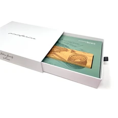 Ручка шариковая с подставкой Pininfarina Cambiano Verona, серебряная / крафт / зеленая фото