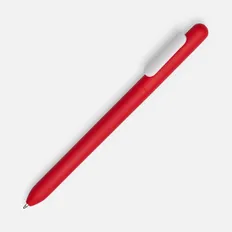 Ручка шариковая пластиковая Open Slider Soft Touch, красная / белая фото