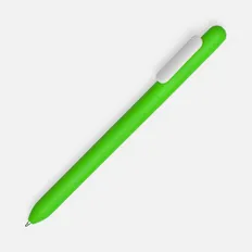 Ручка шариковая пластиковая Open Slider Soft Touch, зеленая / белая фото