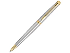 Ручка шариковая металлическая Waterman Hemisphere Stainless Steel GT, серая / золотая фото