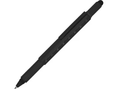 Ручка-стилус металлическая шариковая Tool с уровнем и отверткой, чёрная фото