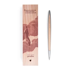 Ручка вечная с подставкой Pininfarina Cambiano Dante Paradiso, серебряная / красная / крафт фото