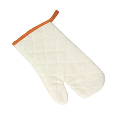 Рукавица кухонная для горячего, бежевая / оранжевая фото