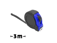 Рулетка Rivet, 3м, черная / синяя фото