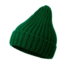 Шапка бини вязаная «Насвязи», темно-зеленая фото