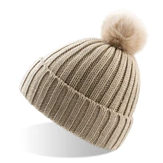 Шапка Atlantis Chic с помпоном, бежевая фото