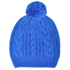 Шапка Irish с помпоном, М, акрил/ хлопок, темно-синяя фото