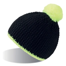 Шапка Atlantis Peak с помпоном, черная/ салатовая фото